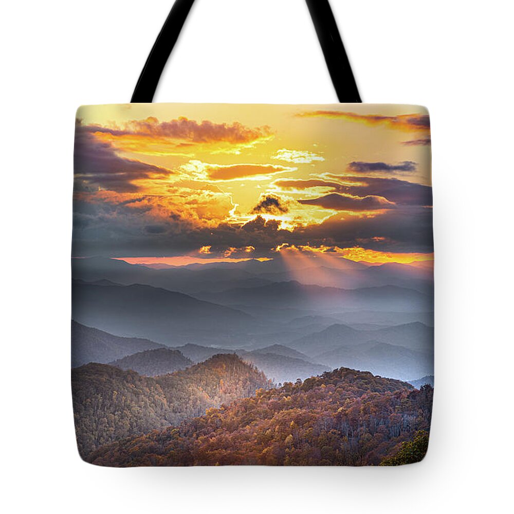 Maggie Valley Tote Bag featuring the photograph Last Rays Of Light by Jordan Hill