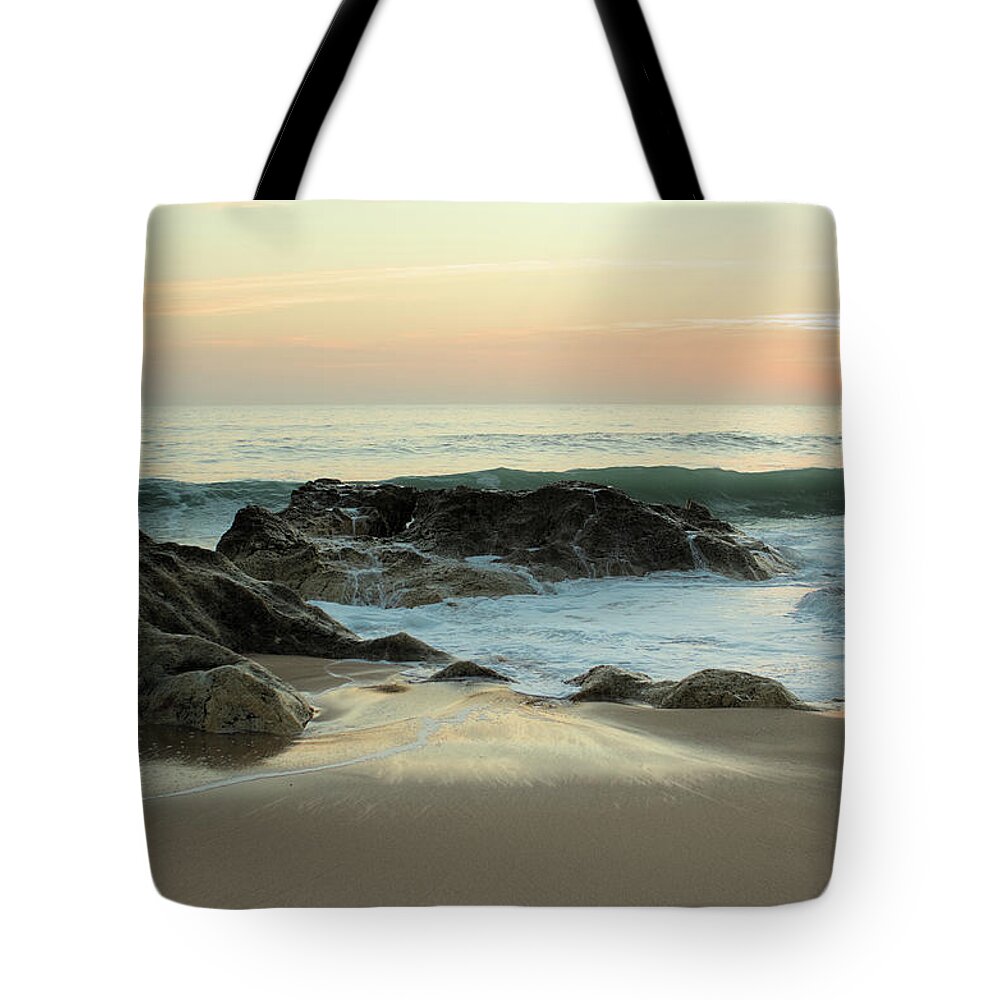 Beach Sunset Tote Bag featuring the photograph Last seconds sunset in Gale beach by Angelo DeVal