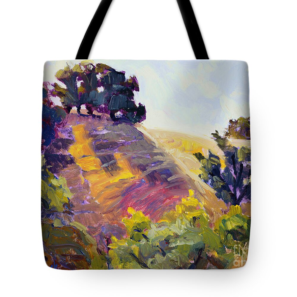 Myers Grade Road Tote Bag featuring the painting Late Afternoon by John McCormick