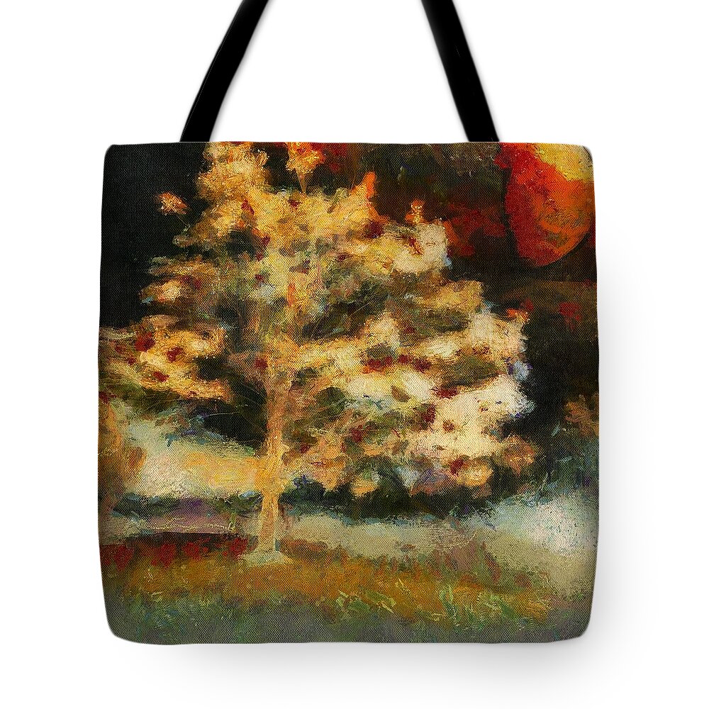 Night Tote Bag featuring the mixed media Late Summer Night by Christopher Reed
