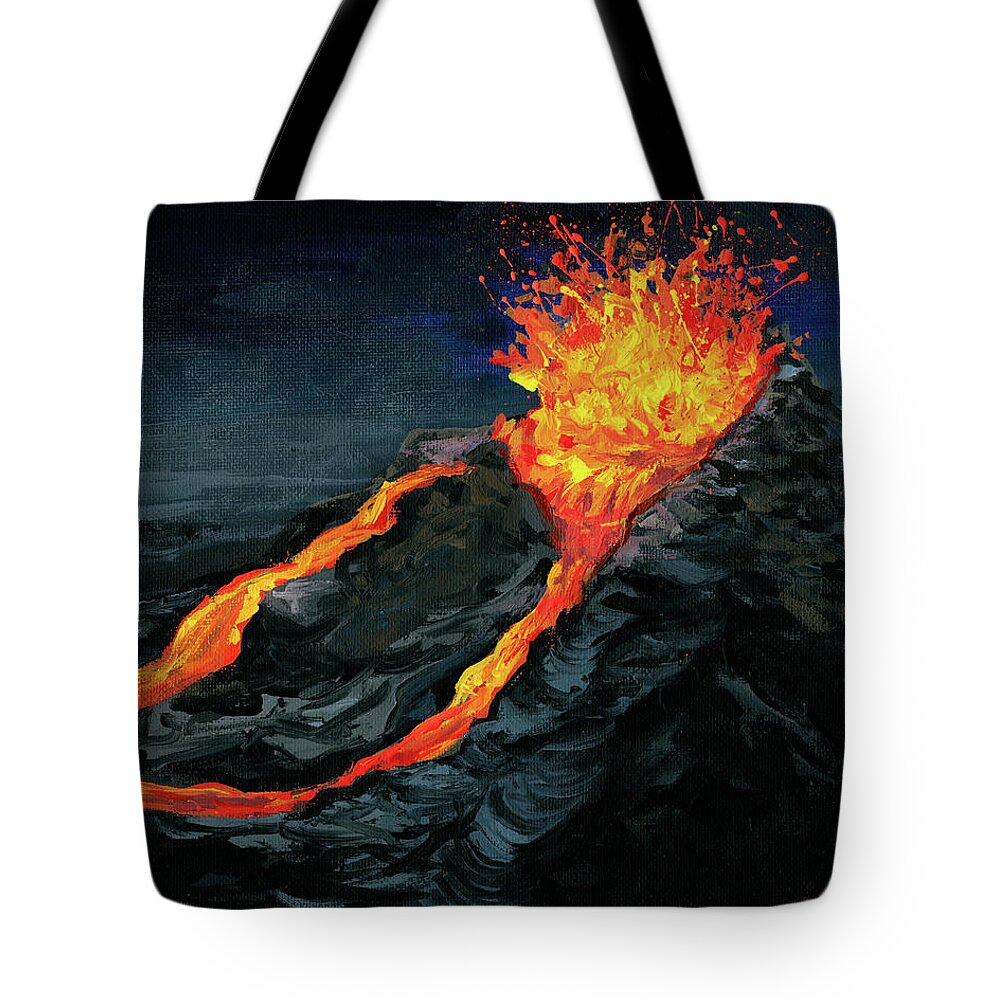 Shield Volcano Tote Bags