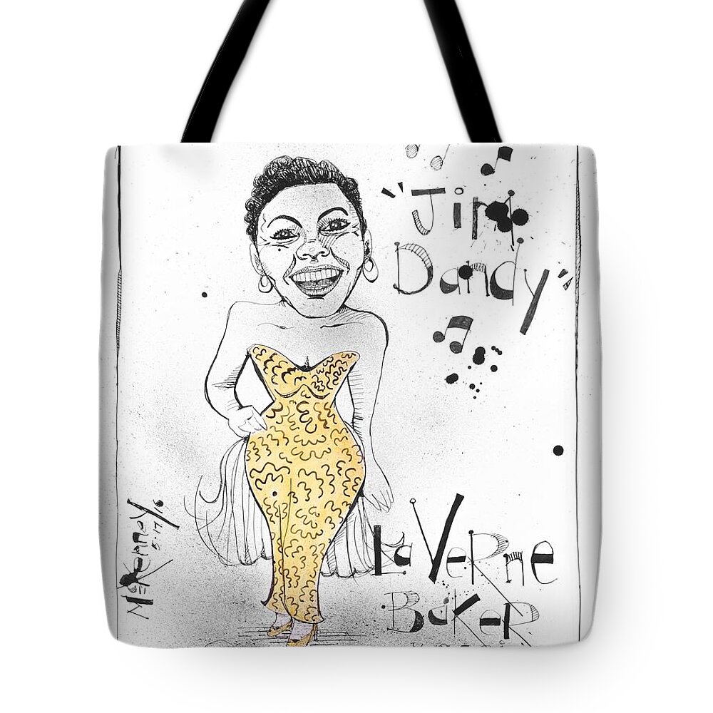  Tote Bag featuring the drawing LaVern Baker by Phil Mckenney