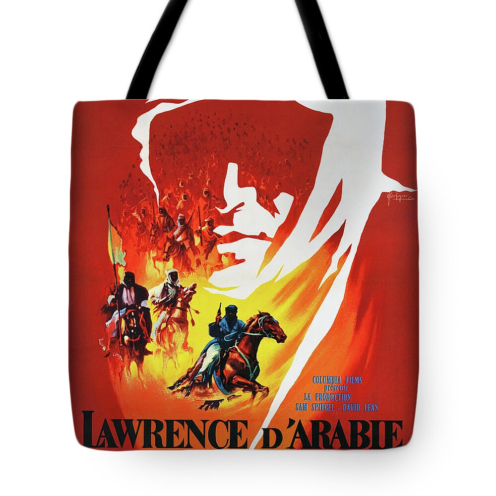Kerfyser Tote Bag featuring the mixed media ''Lawrence of Arabia'', 1962 - art by George Kerfyser by Movie World Posters