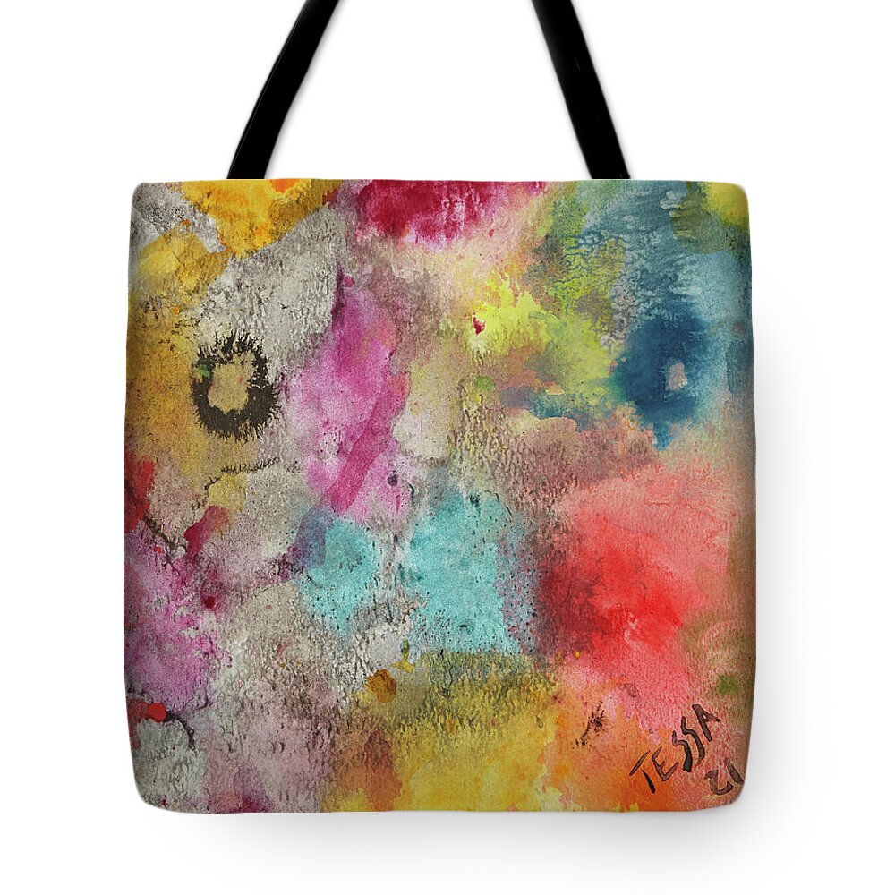 Abstract Tote Bag featuring the painting True Colors by Tessa Evette