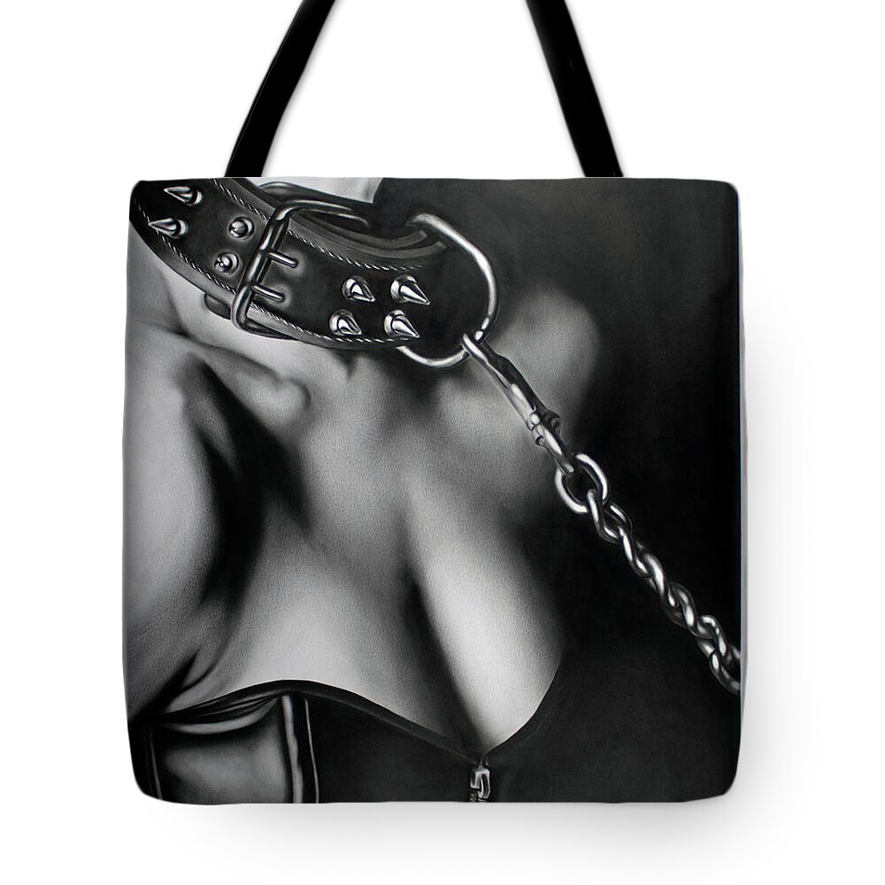 Bdsm Tote Bag featuring the painting Lead Me by Myron Curry