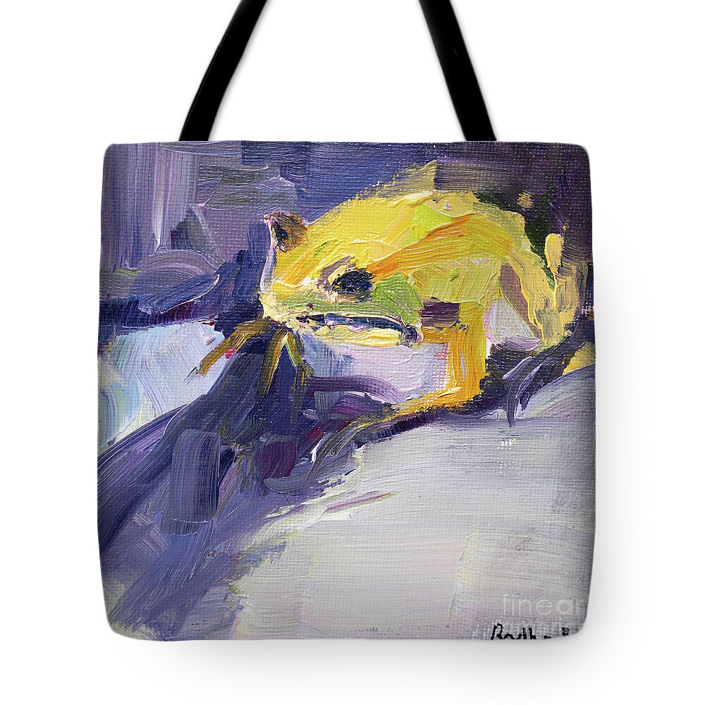 Frogs Tote Bag featuring the painting Leap Ahead I by Radha Rao