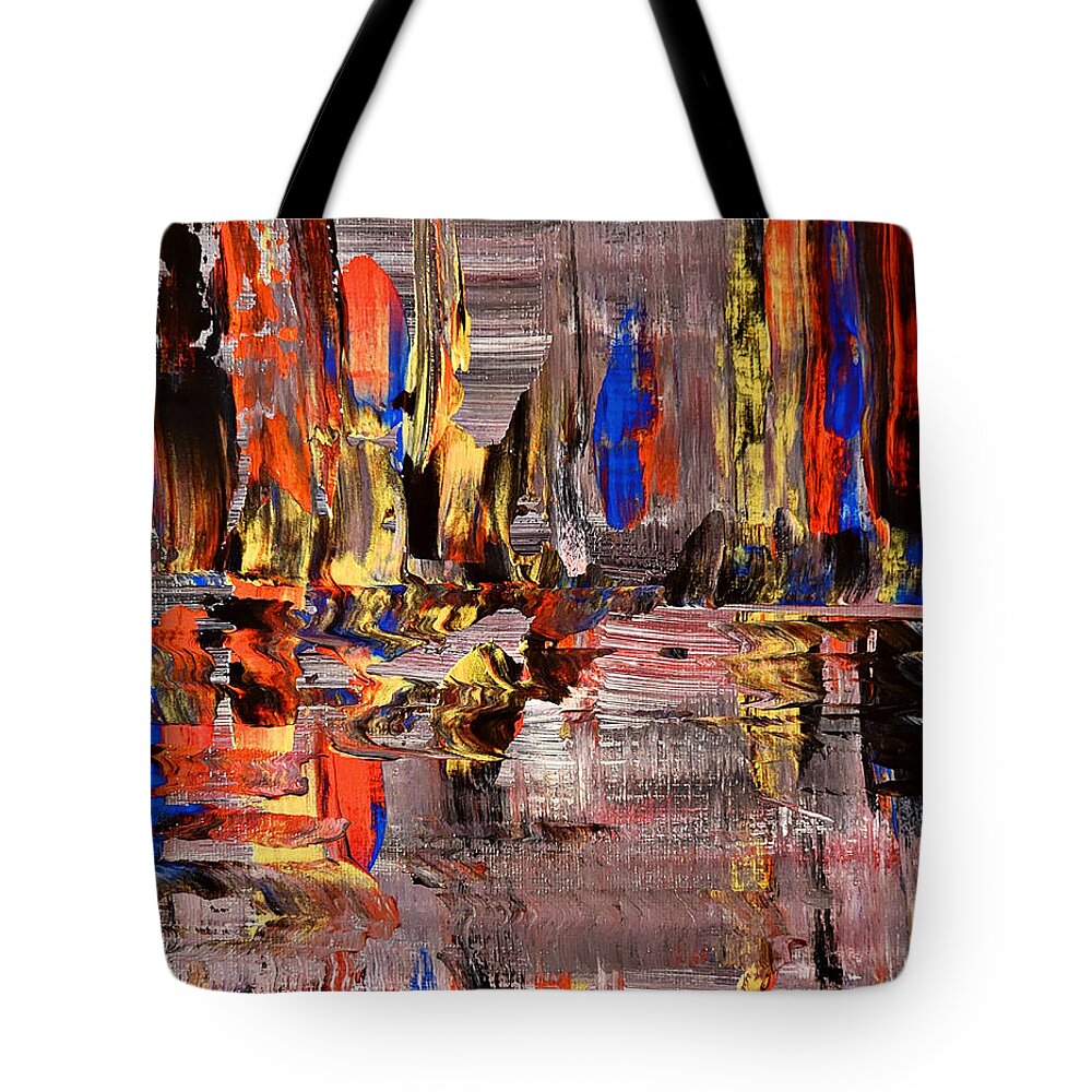  Tote Bag featuring the painting Leaving The City. by Emanuel Alvarez Valencia