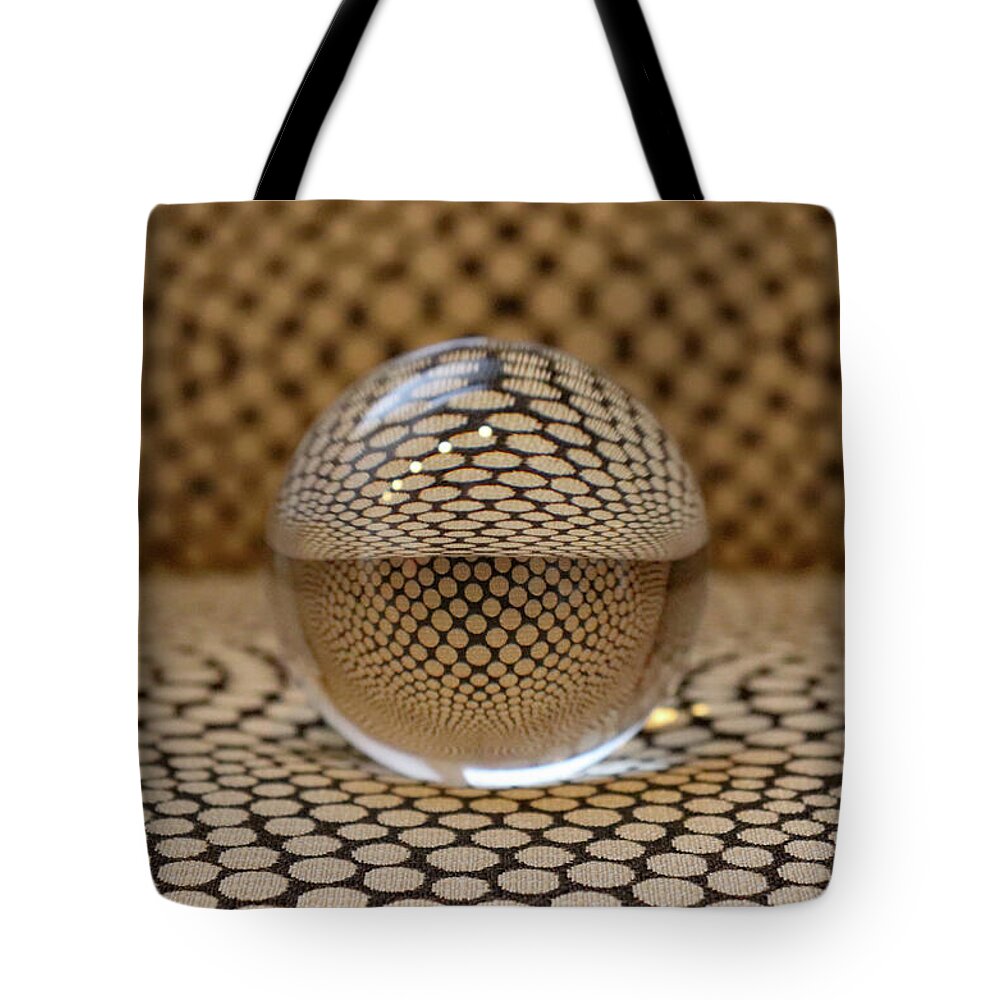 Lensball Tote Bag featuring the photograph Lensball Chair Abstract by David T Wilkinson