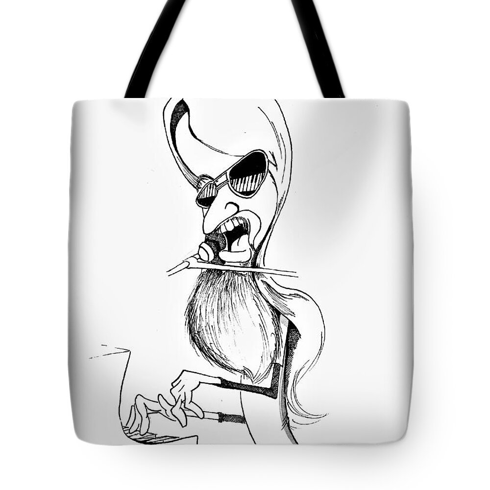 Leon Tote Bag featuring the drawing Leon by Michael Hopkins