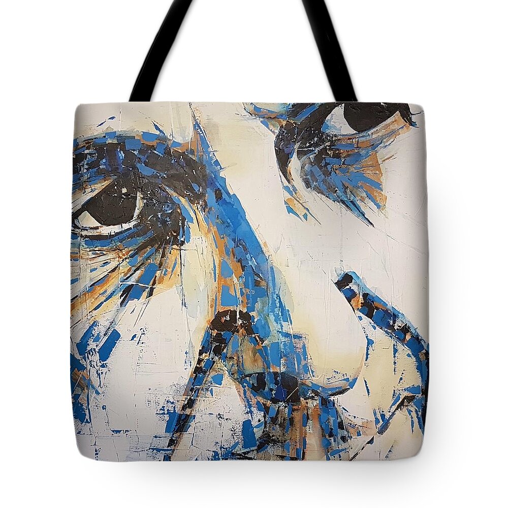 Leonard Cohen Art Tote Bag featuring the painting Leonard Cohen by Paul Lovering