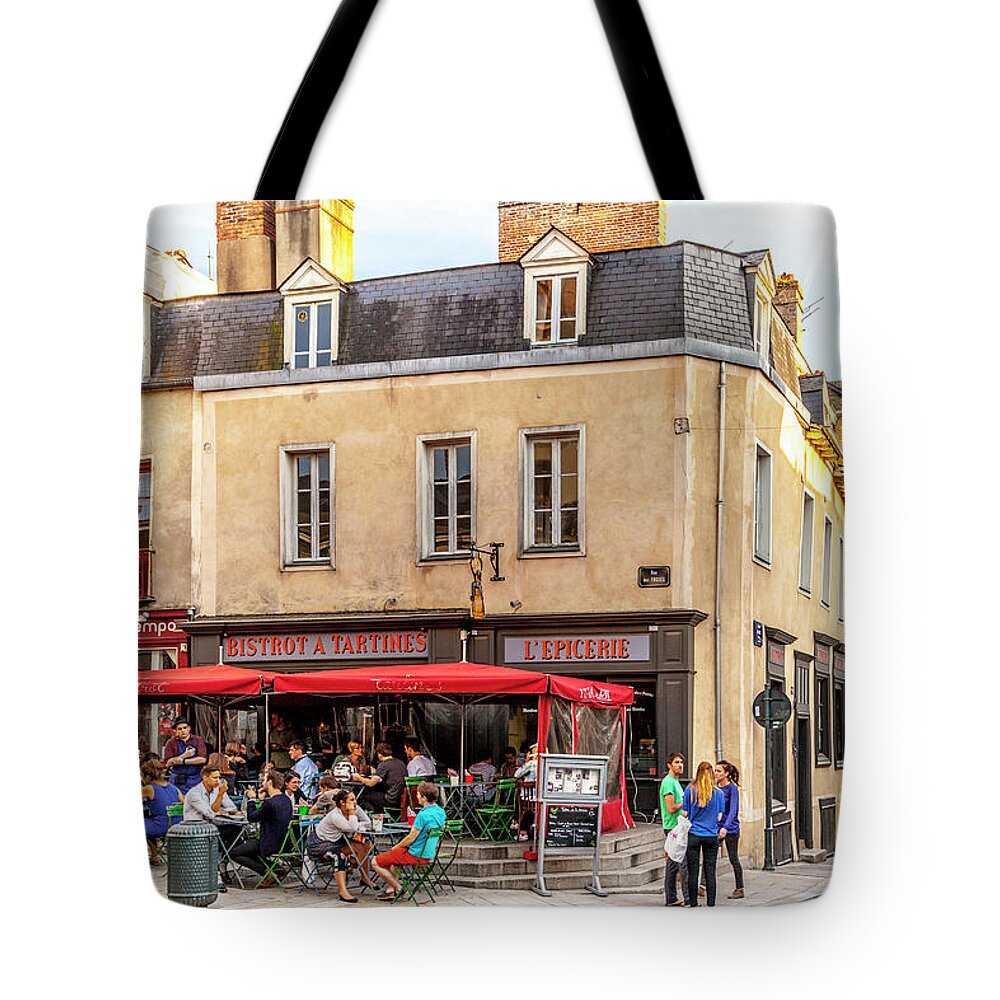 Rennes Tote Bag featuring the photograph L'epicerie Bistrot by W Chris Fooshee