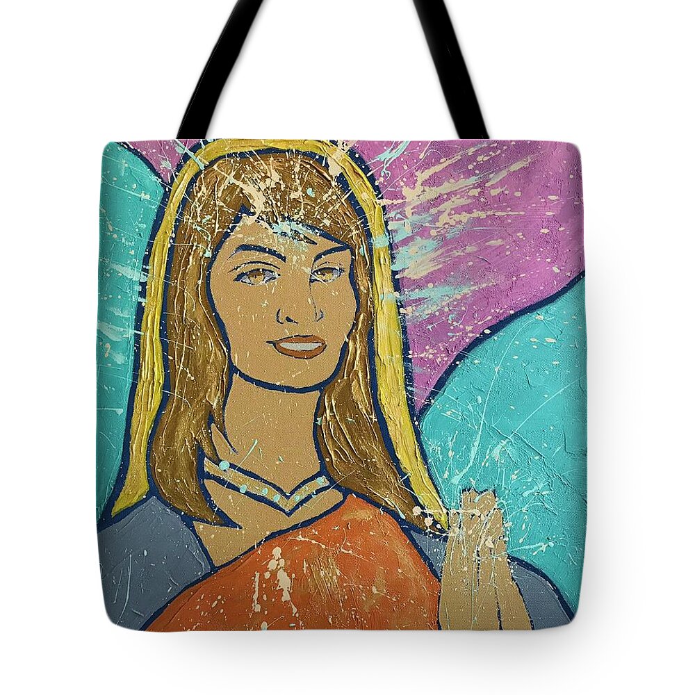 Angels Tote Bag featuring the painting Let it be magical by Monica Elena