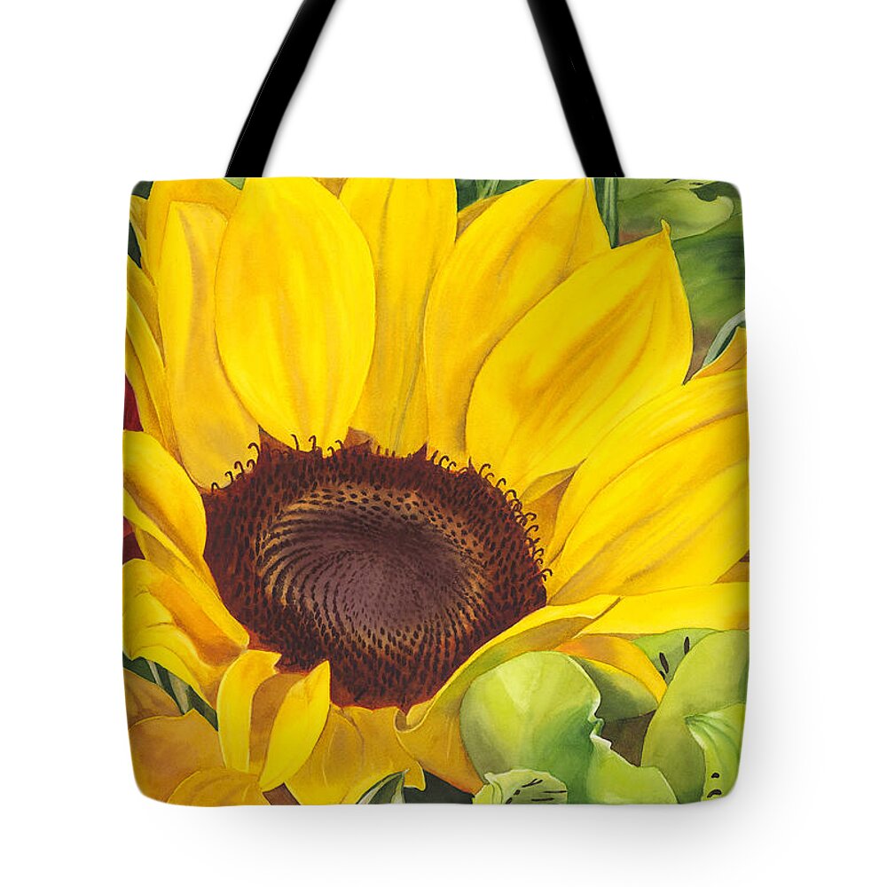 Flower Tote Bag featuring the painting Let Me Brighten Your Day by Espero Art