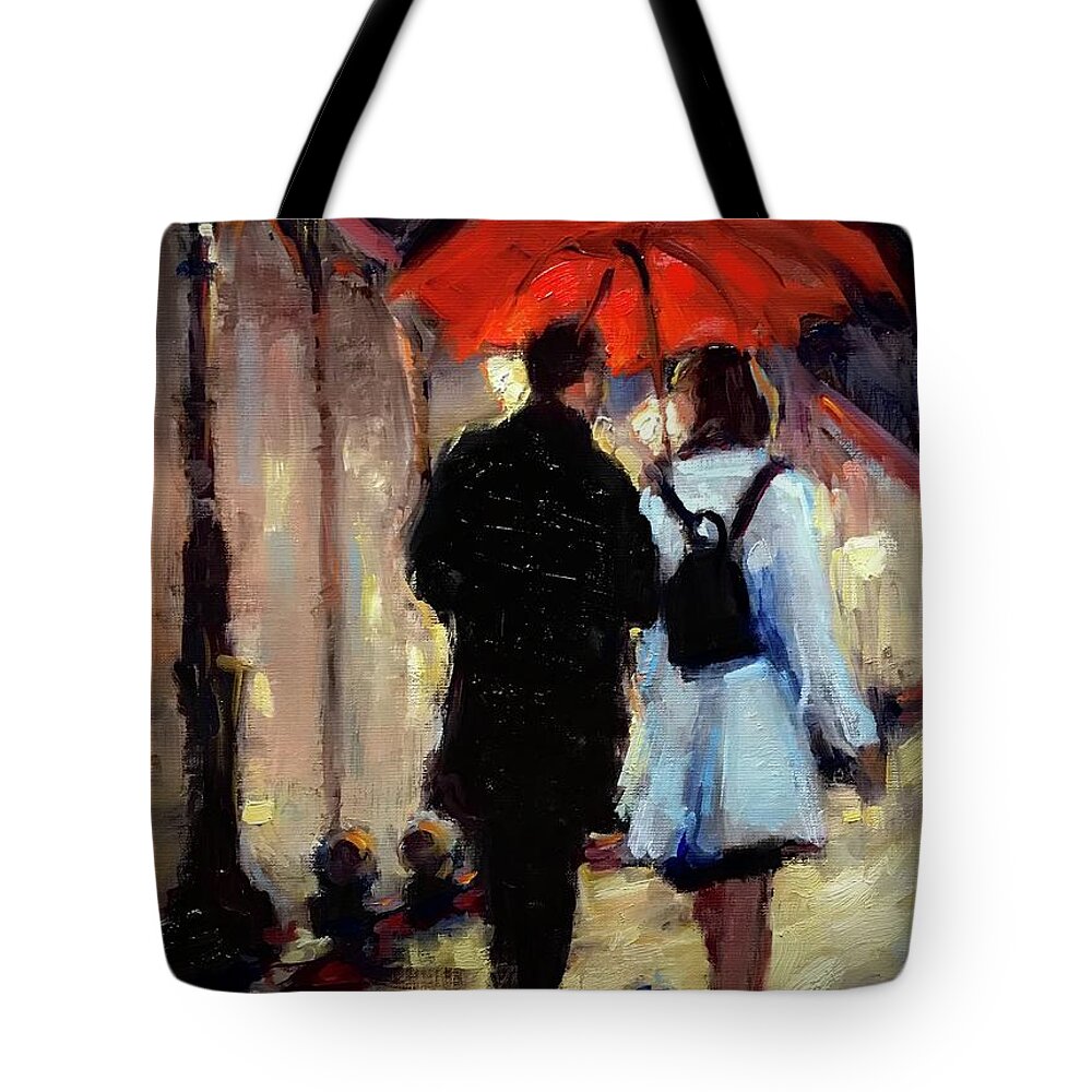 Figurative Tote Bag featuring the painting Lets do dinner by Ashlee Trcka