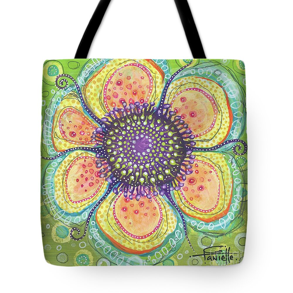 Flower Painting Tote Bag featuring the painting Letting Go by Tanielle Childers