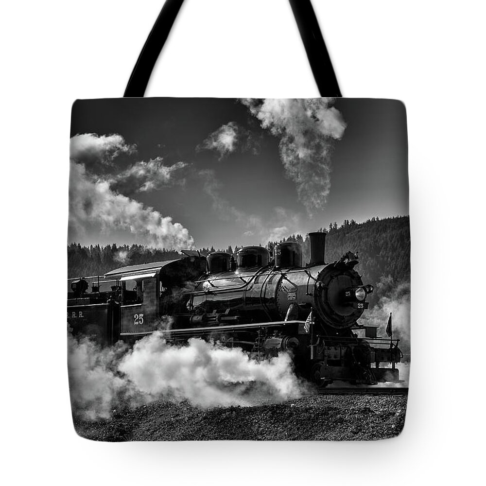 Train Tote Bag featuring the photograph Letting off Steam by Darren White