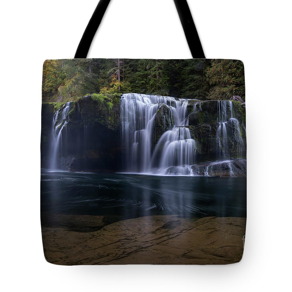 Waterfall Tote Bag featuring the photograph Lewis River Falls by Keith Kapple