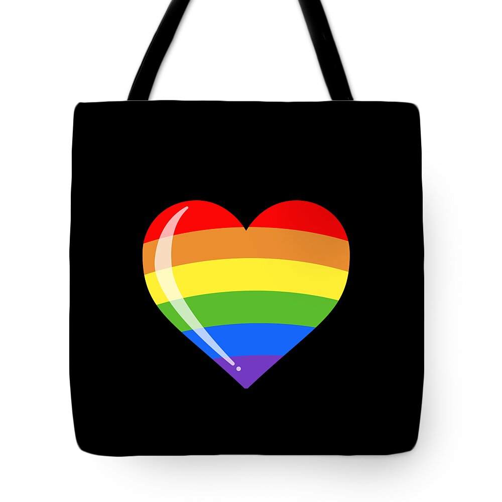 LGBTQ Heart - Rainbow LGBT Heart Pride Month Human Rights Tote Bag