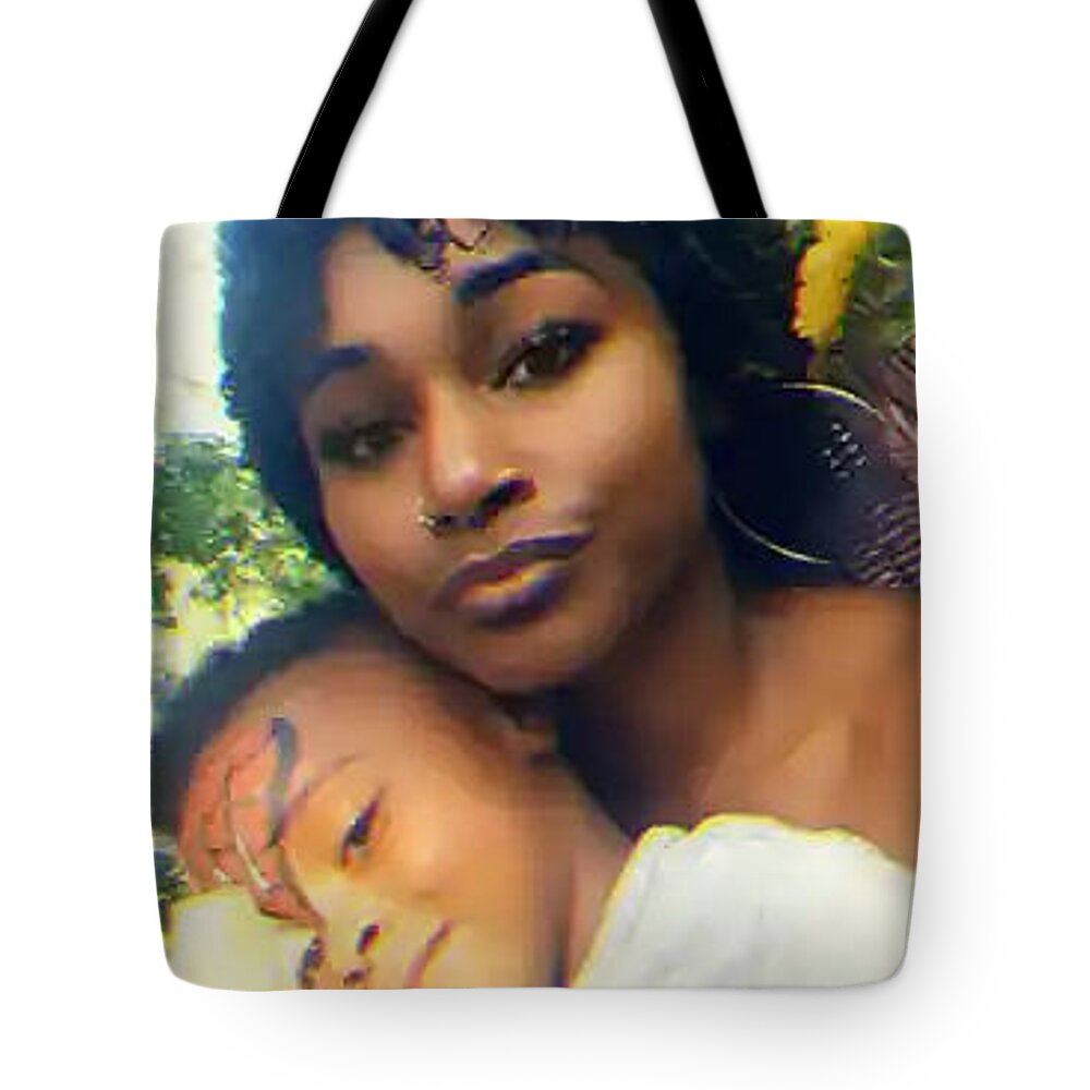  Tote Bag featuring the drawing Liam and Oniy by Donald C-Note Hooker