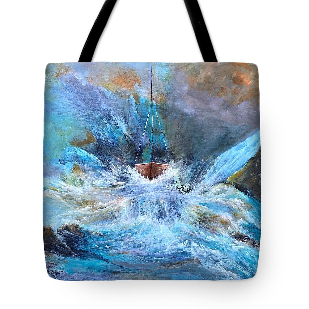 Acrylic Tote Bag featuring the painting Liberated by Soraya Silvestri