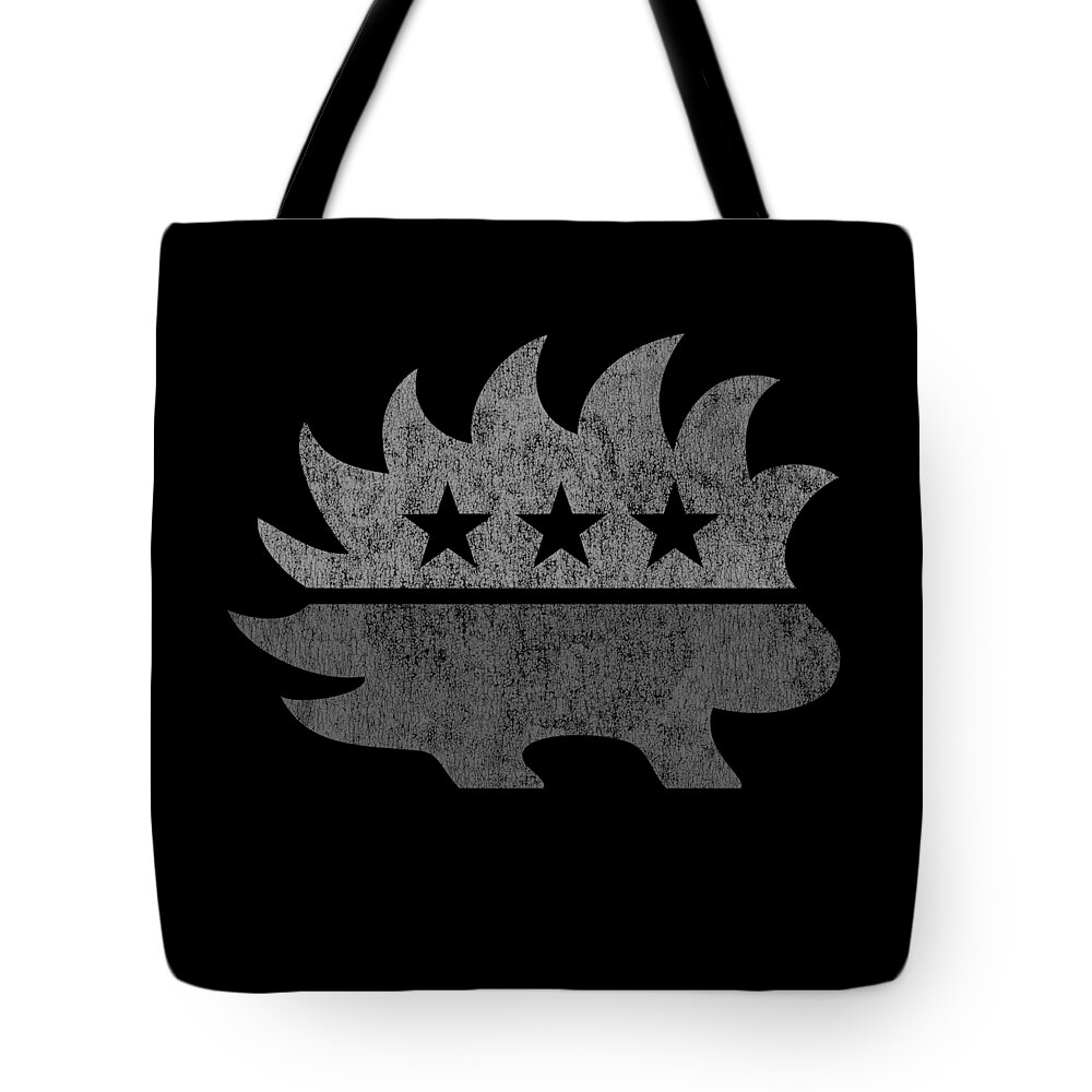 Libertarianism Tote Bag featuring the digital art Libertarian Porcupine Greyed Out Tacti-Cool by Flippin Sweet Gear