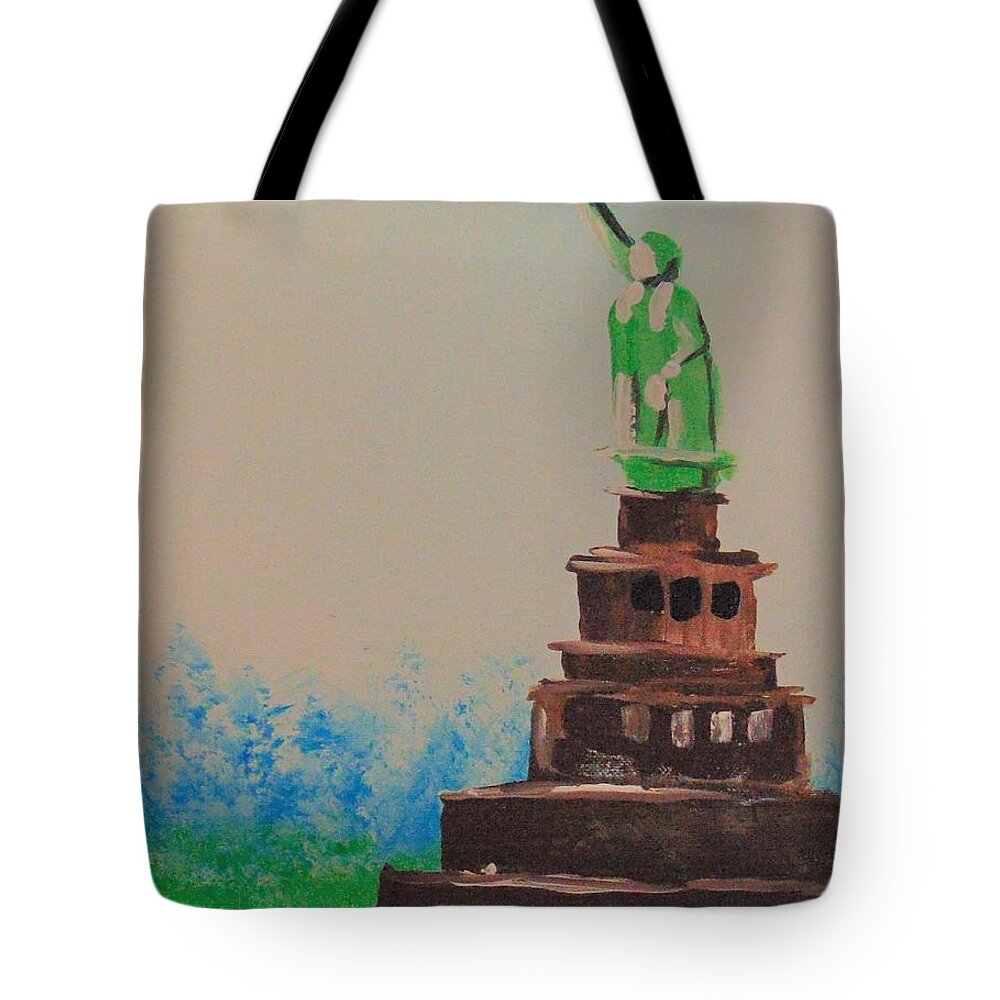 Liberty Tote Bag featuring the painting Liberty by Saundra Johnson