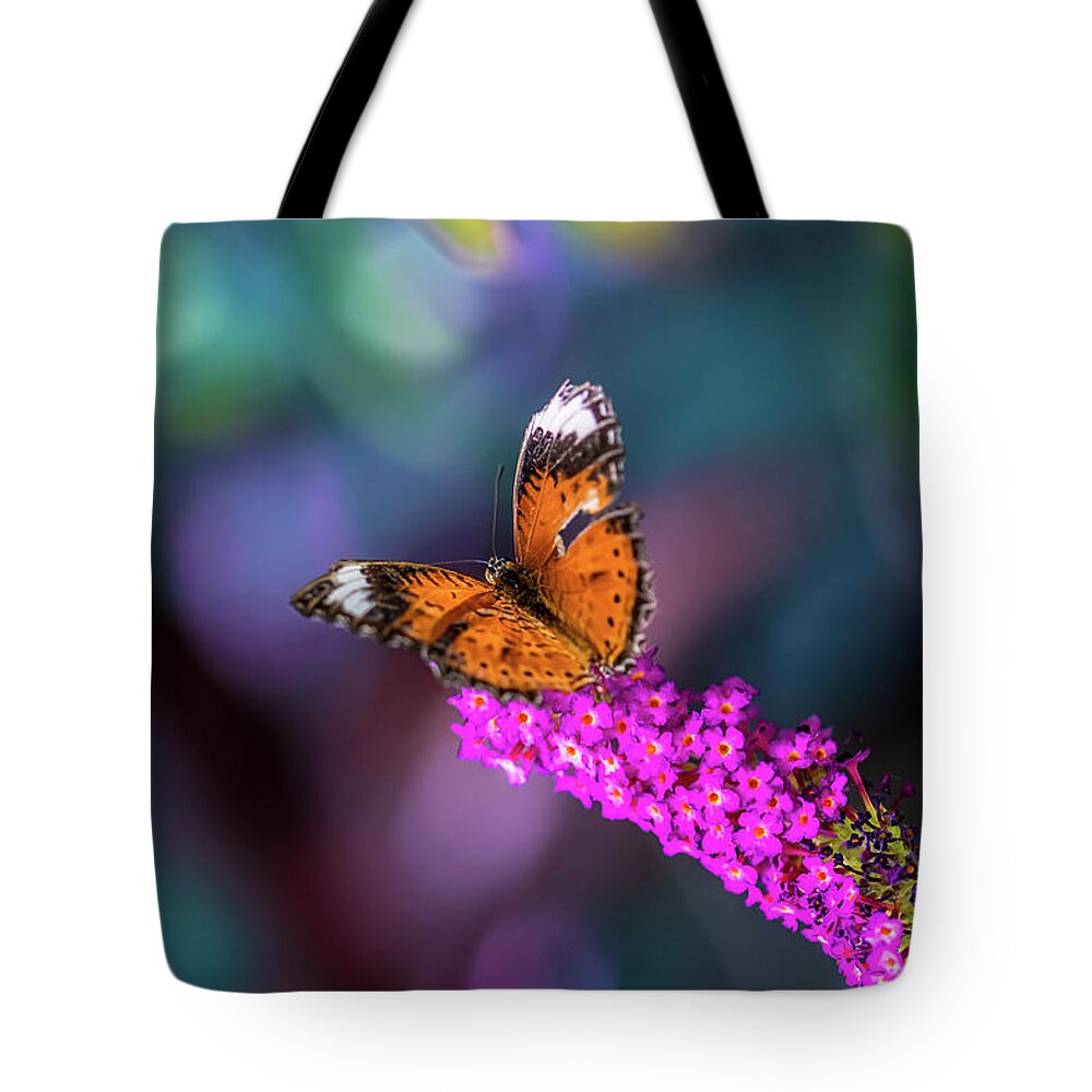 Pink Flowers Tote Bag featuring the photograph Life Is A Rainbow by Az Jackson