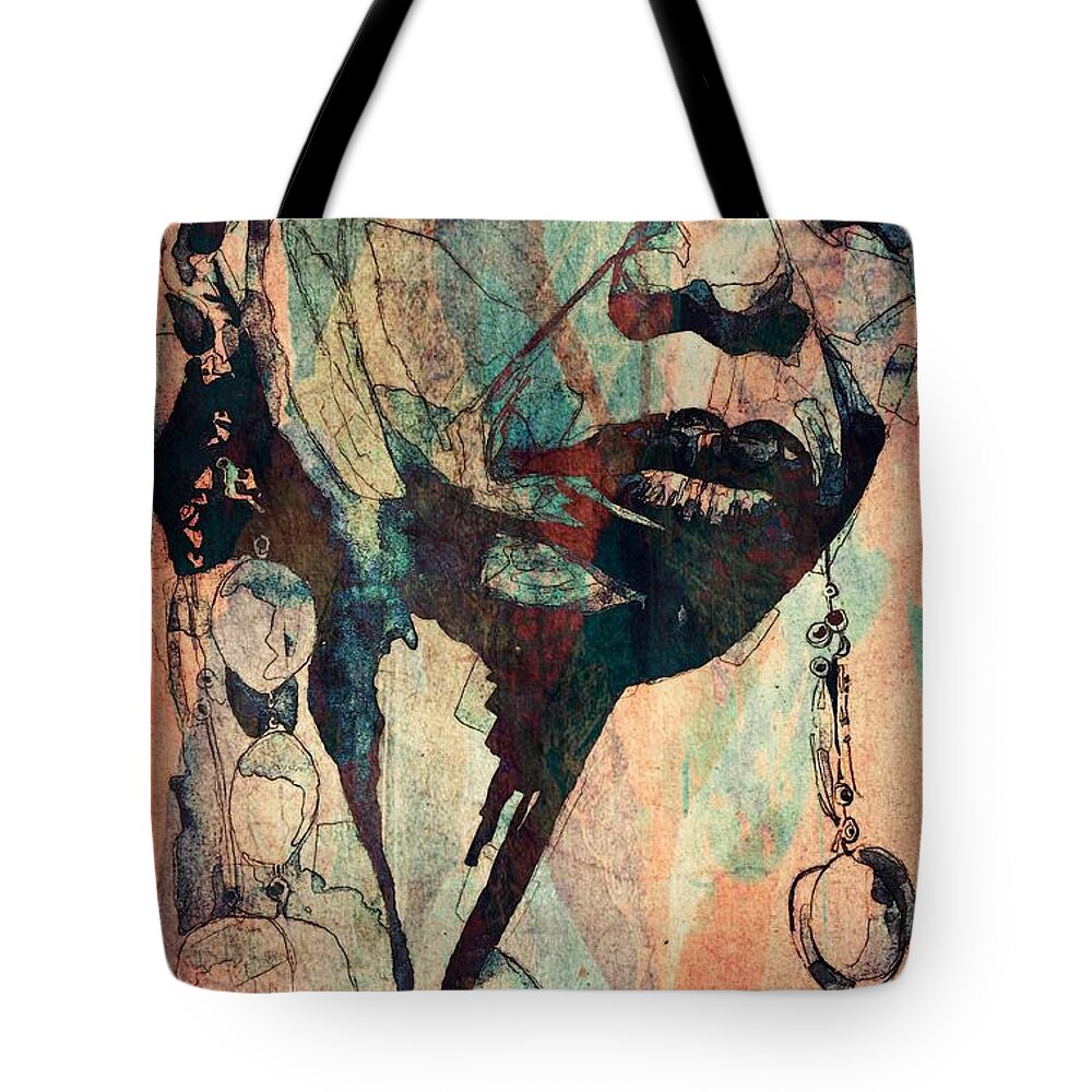 Nina Simon Art Tote Bag featuring the mixed media Life is Short by Paul Lovering