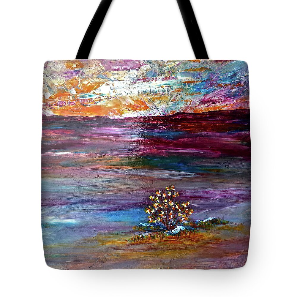Sunset Tote Bag featuring the painting Life on the Edge of Sunset by Janice Nabors Raiteri