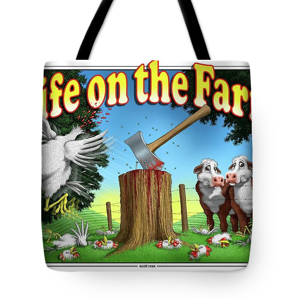 Rural Tote Bag featuring the digital art Life on the Farm by Scott Ross