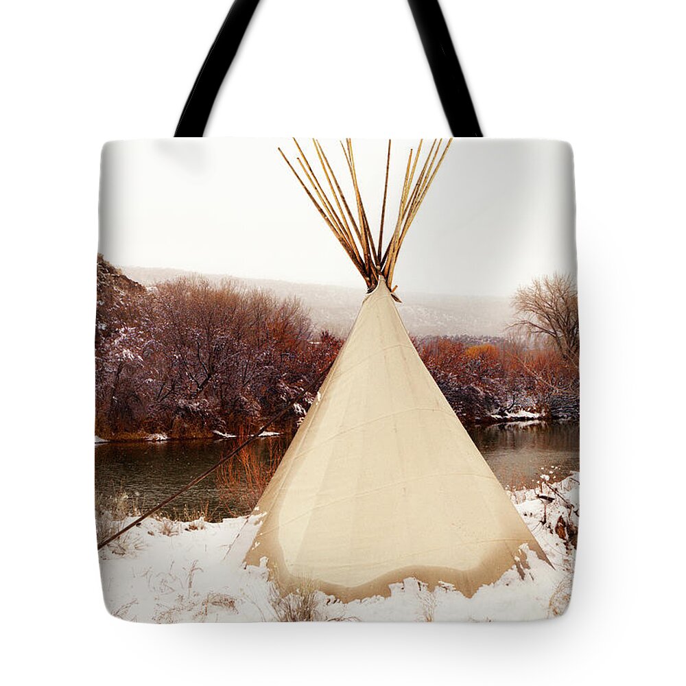 Winter Tote Bag featuring the photograph Life on the River 2 by Elijah Rael