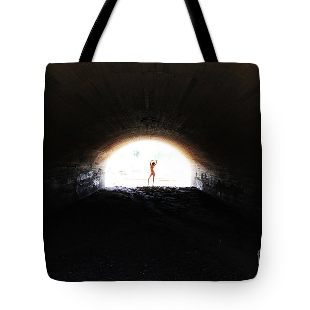 Tunnel Tote Bag featuring the photograph Light at the end of the tunnel by Robert WK Clark