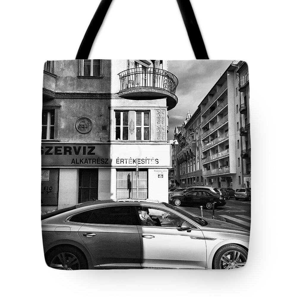 Black And White Tote Bag featuring the photograph Light / Dark Side by Tito Slack