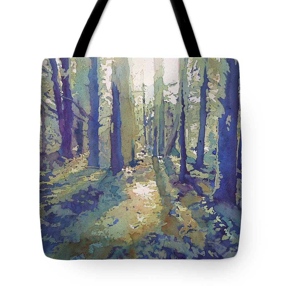 Joryville Park Tote Bag featuring the painting Light in the Forest by Jenny Armitage