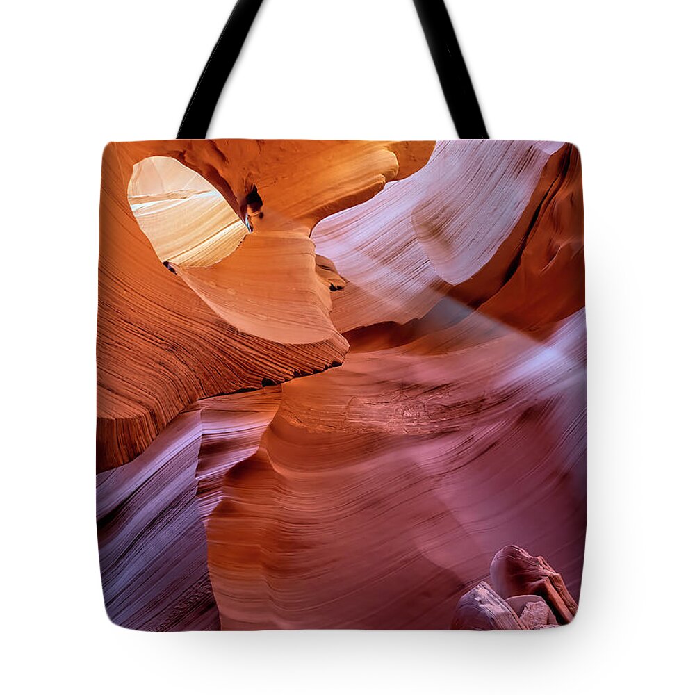 Antelope Canyon Tote Bag featuring the photograph Light It Up by Dan McGeorge