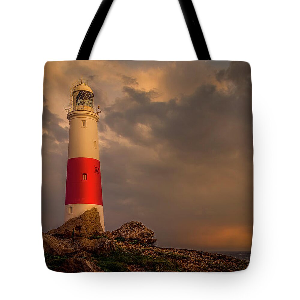 Lighthouse Tote Bag featuring the photograph Lighthouse at Portland Bill by Chris Boulton