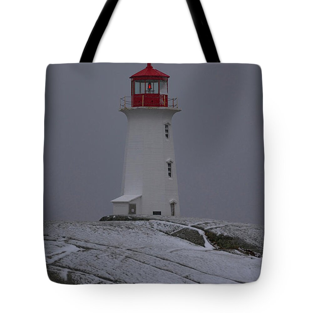 Peggy's Cove Tote Bag featuring the photograph Lighthouse by Patrick Boening