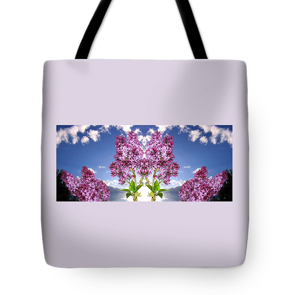 Lilacs Tote Bag featuring the digital art Lilac Radiance by Will Borden