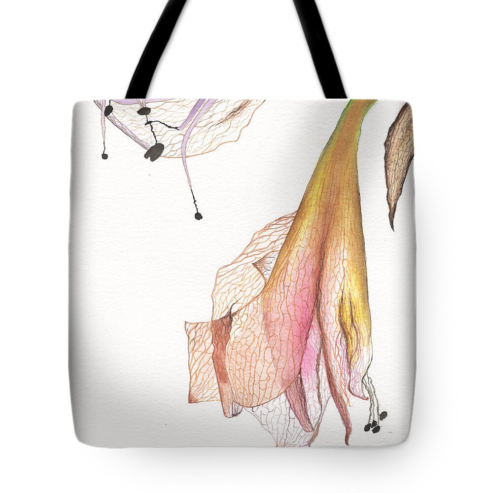 Amaryllis Tote Bag featuring the painting Amaryllis - Beauty Never Dies #2 by Bob Labno