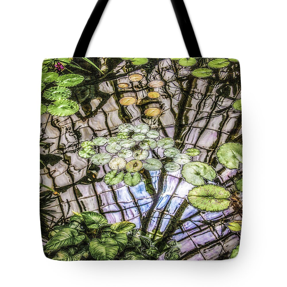 Lily Pads Tote Bag featuring the photograph Lily Pads, Conservatory of Flowers by Donald Kinney