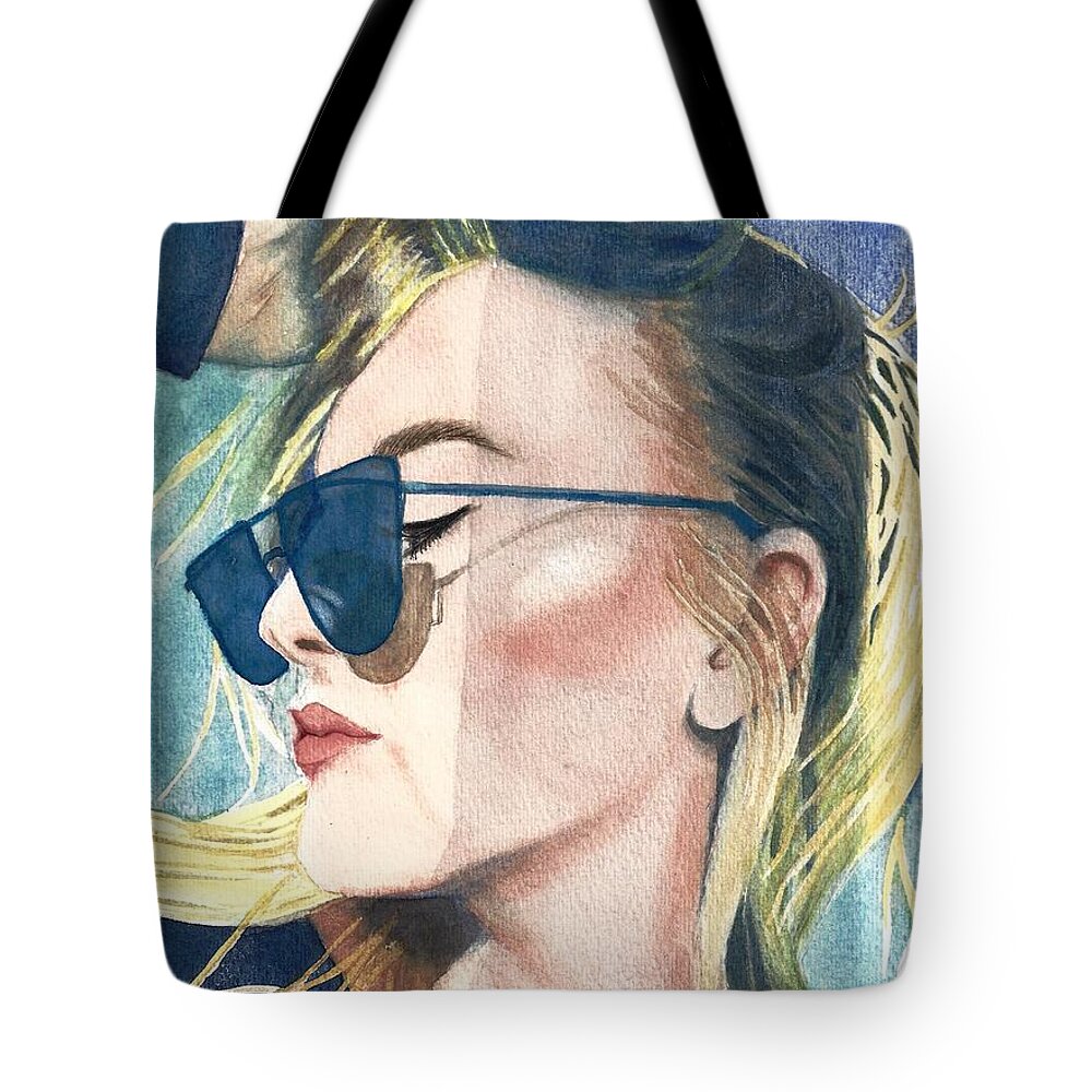 Portrait Tote Bag featuring the painting Lindsay by Vicki B Littell