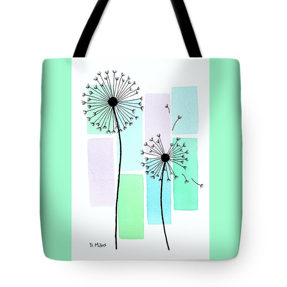 Mid Century Botanical Tote Bag featuring the painting Line Drawing Botanical 4 by Donna Mibus