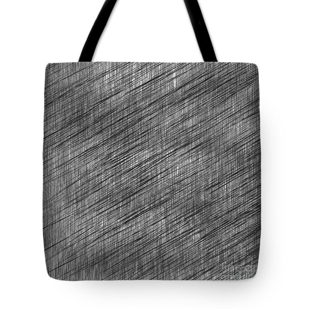 Black And White Tote Bag featuring the digital art Linear Monochrome by Bentley Davis