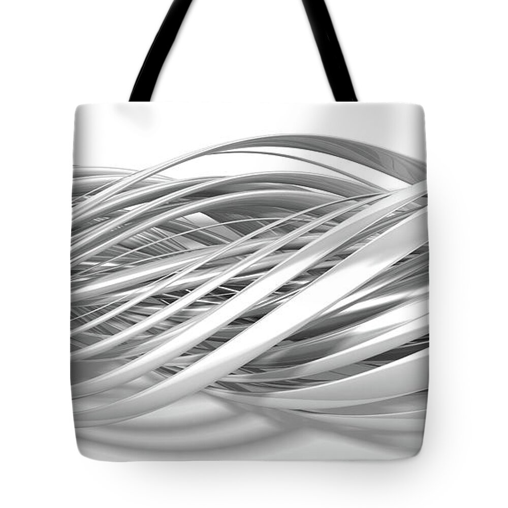 Abstract Tote Bag featuring the digital art Lines and Curves 10 by Scott Norris