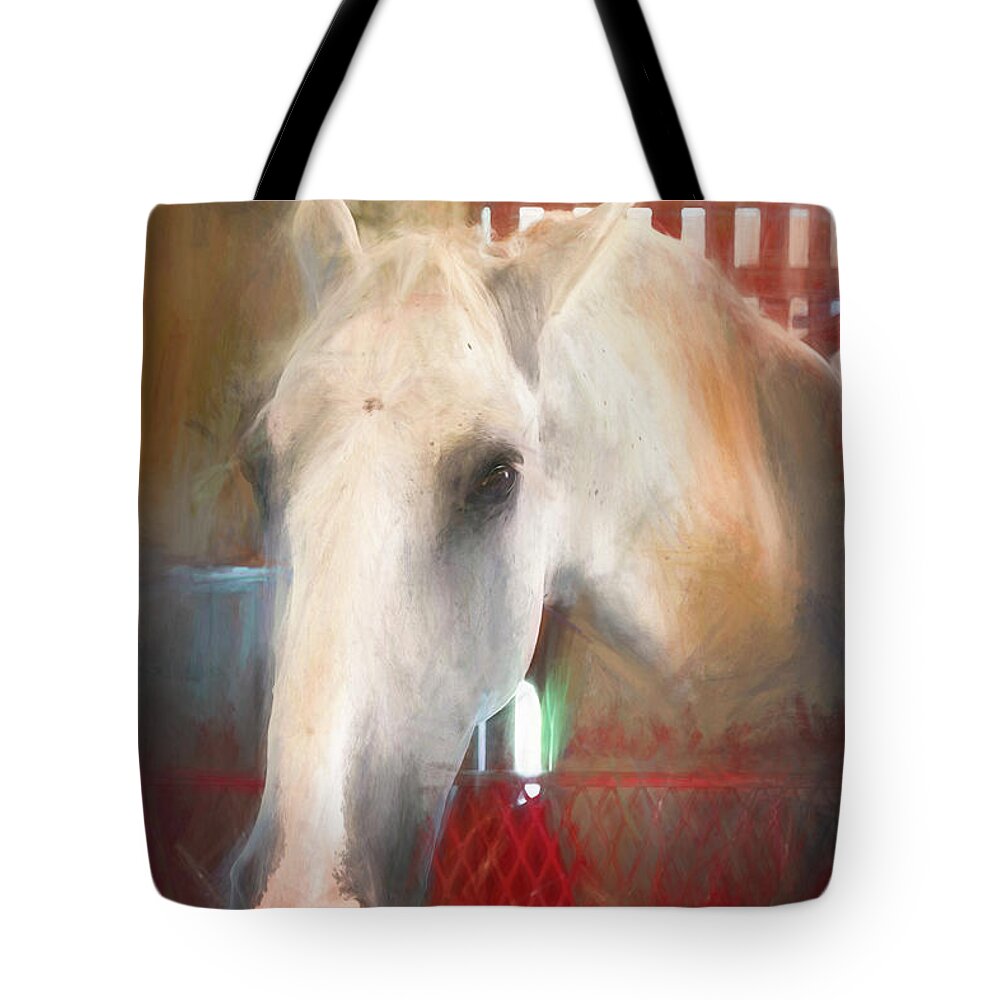 Horse Tote Bag featuring the photograph Lipizzaner Portrait by Ginger Stein