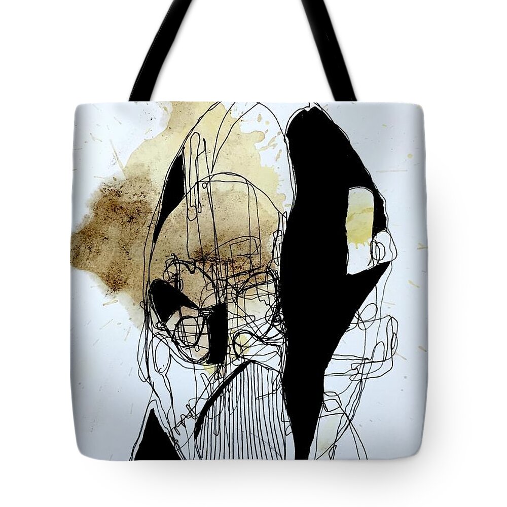 Abstract Art Tote Bag featuring the drawing Untitled #4 by Jeremiah Ray