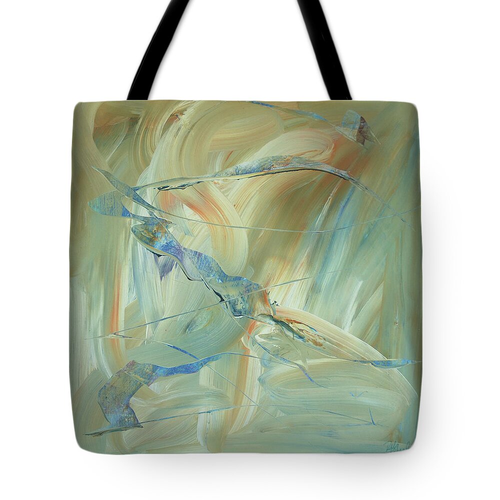 Abstract Tote Bag featuring the painting Listen to the Music by Dick Richards