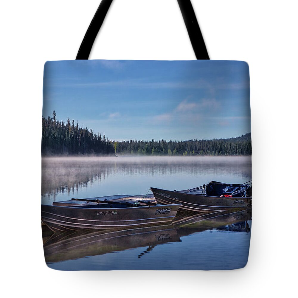 Morning Tote Bag featuring the photograph Little Boats by Loyd Towe Photography