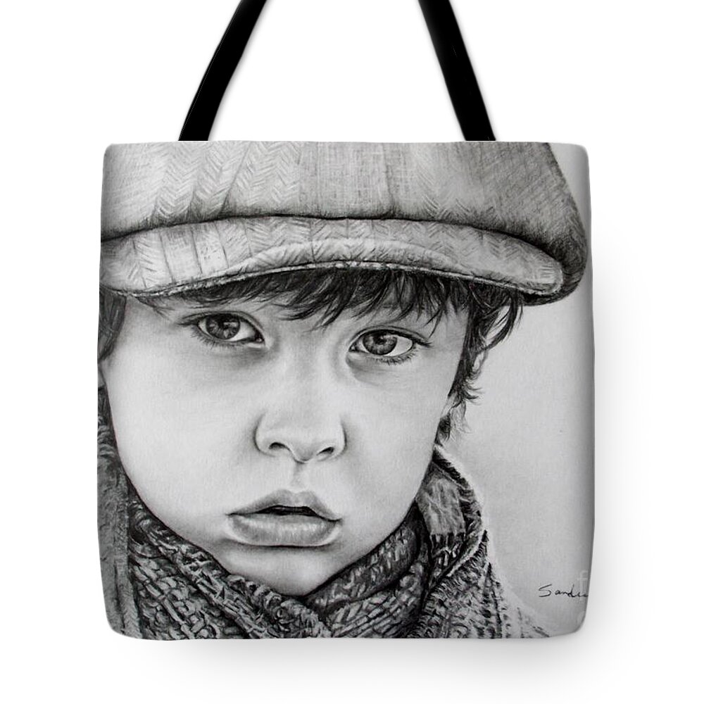 Boy Tote Bag featuring the drawing Little Boy Blue by Pamela Sanders