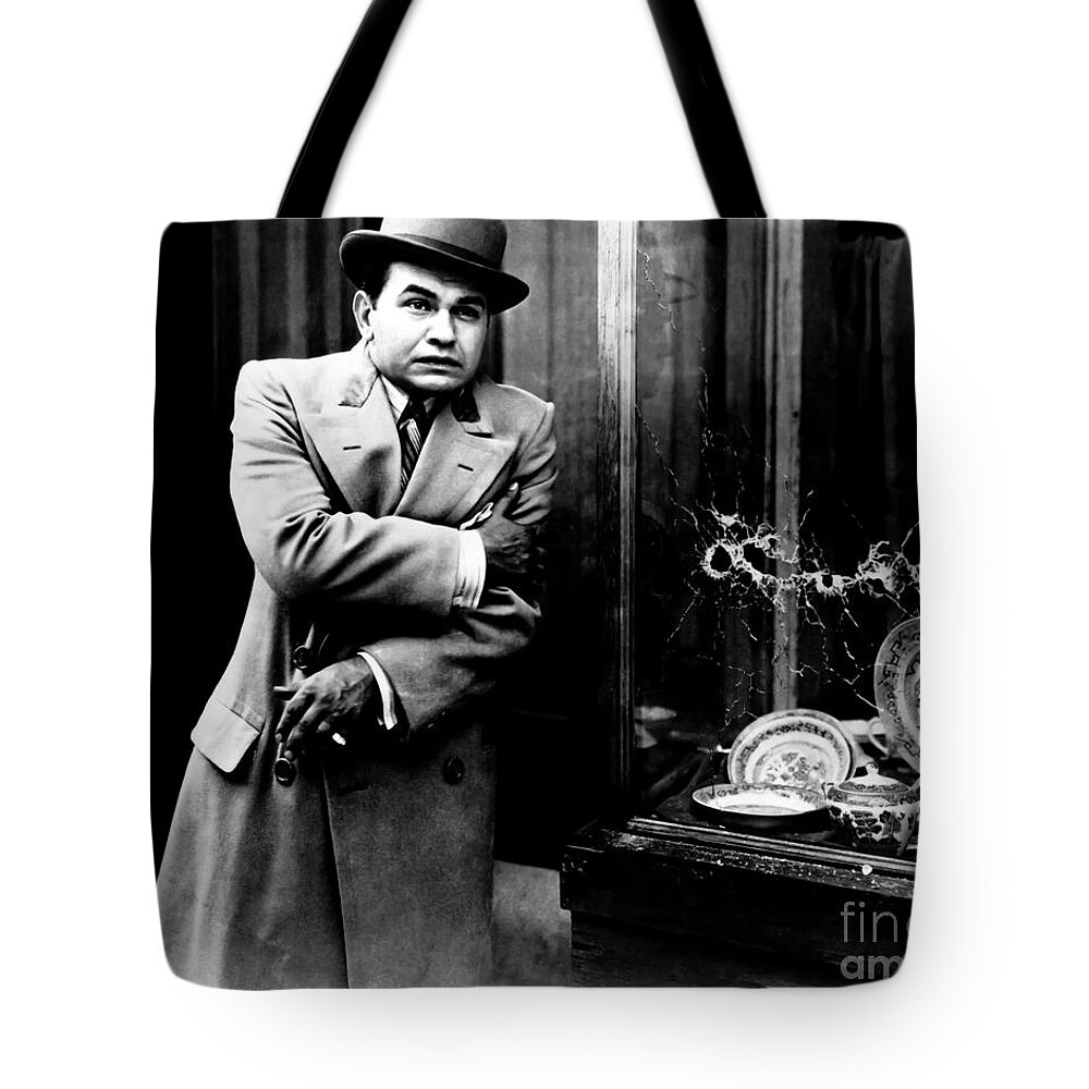 Edward G. Robinson Tote Bag featuring the photograph Little Ceasar - Edward G. Robinson by Sad Hill - Bizarre Los Angeles Archive